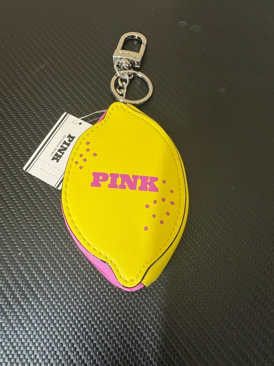 PINK Victoria's Secret Accessories - PINK Victoria's Secret Yellow & Pink Lemon Keychain Coin Purse
